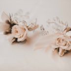 Flora Nova Design Seattle - Luxurious Winter Wedding at the Edgewater Hotel. White and Grey Wrist Corsages