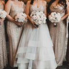 Flora Nova Design Seattle - Luxurious Winter Wedding at the Edgewater Hotel. White and Grey Bouquet, bridesmaids