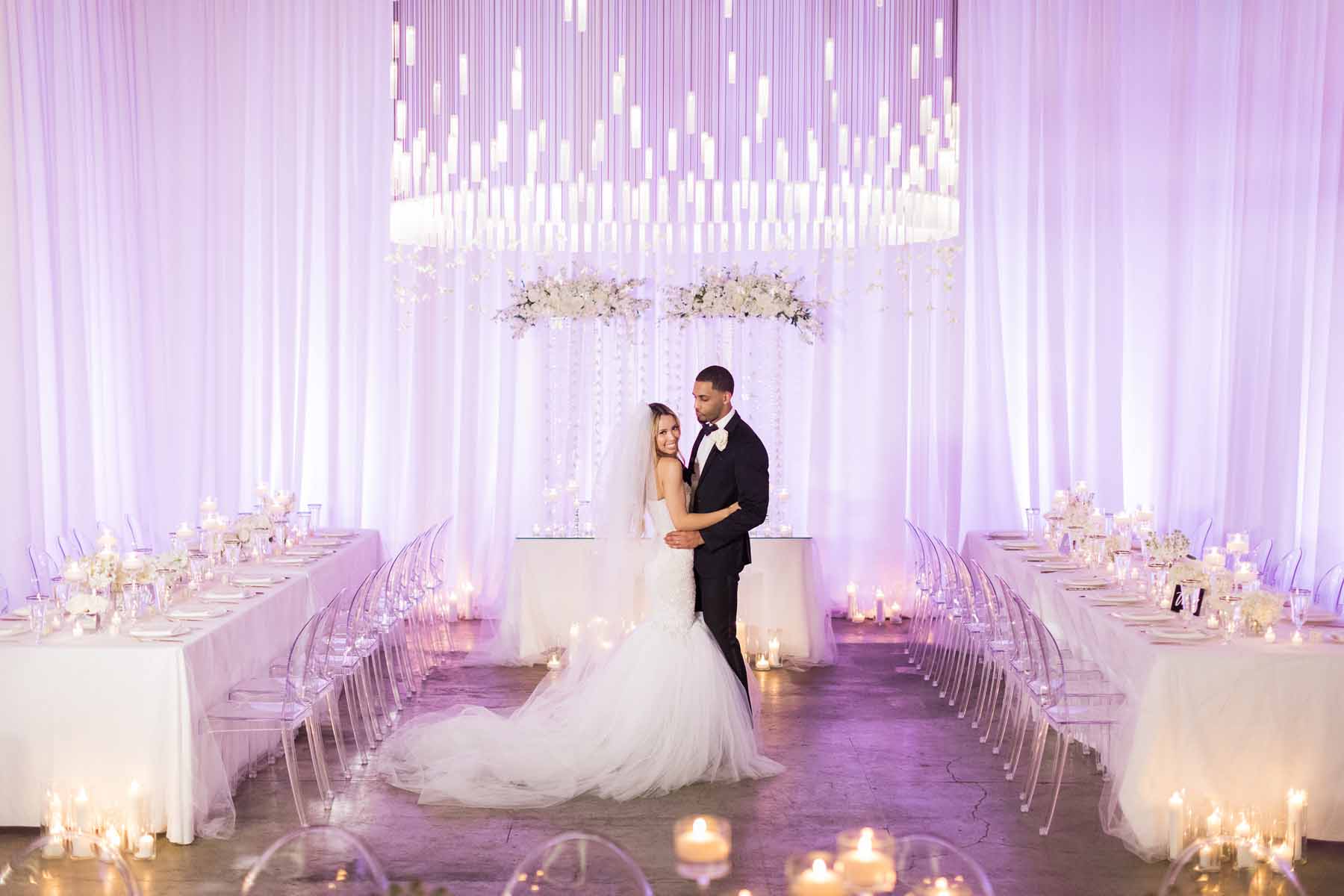 Bride and groom at Canvas Event Space wedding reception
